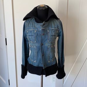 Yanuk Denim jacket with ribbed collar and cuffs-S